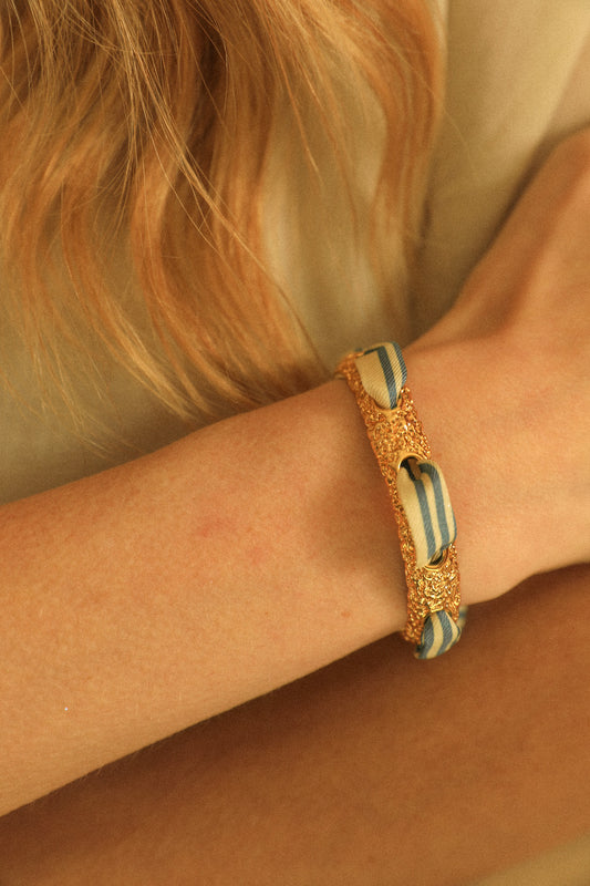 Bracelet Queen et ruban Marinière neutre