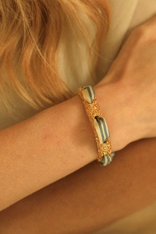 Bracelet Queen et ruban Marinière neutre