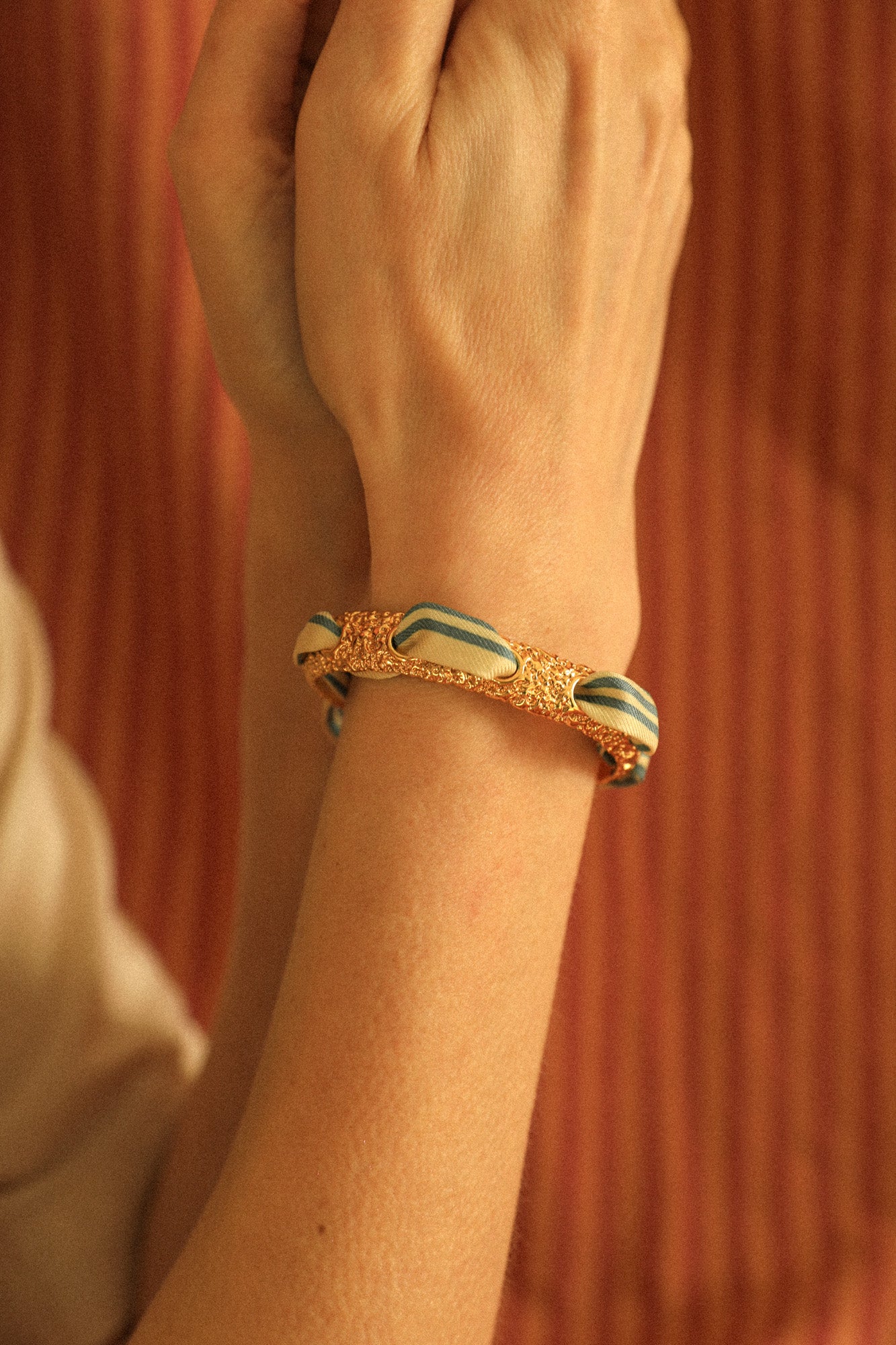 Bracelet Queen et ruban Marinière neutre