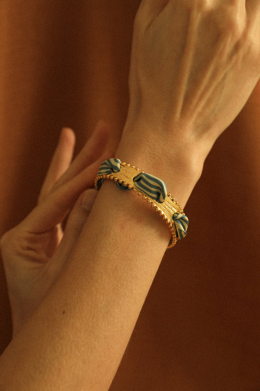 Bracelet Diva et ruban Marinière neutre