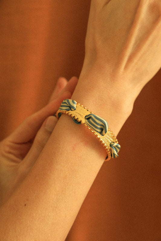 Bracelet Diva et ruban Marinière neutre