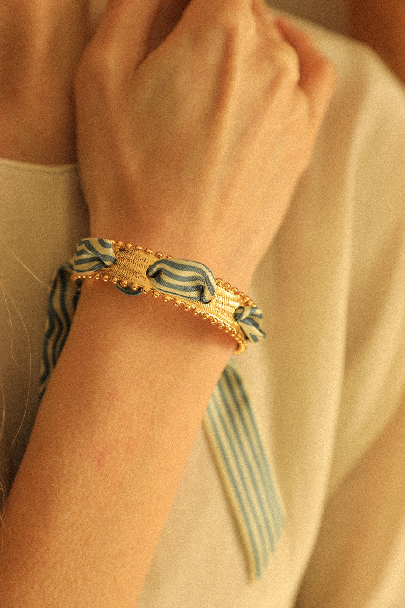 Bracelet Diva et ruban Marinière neutre