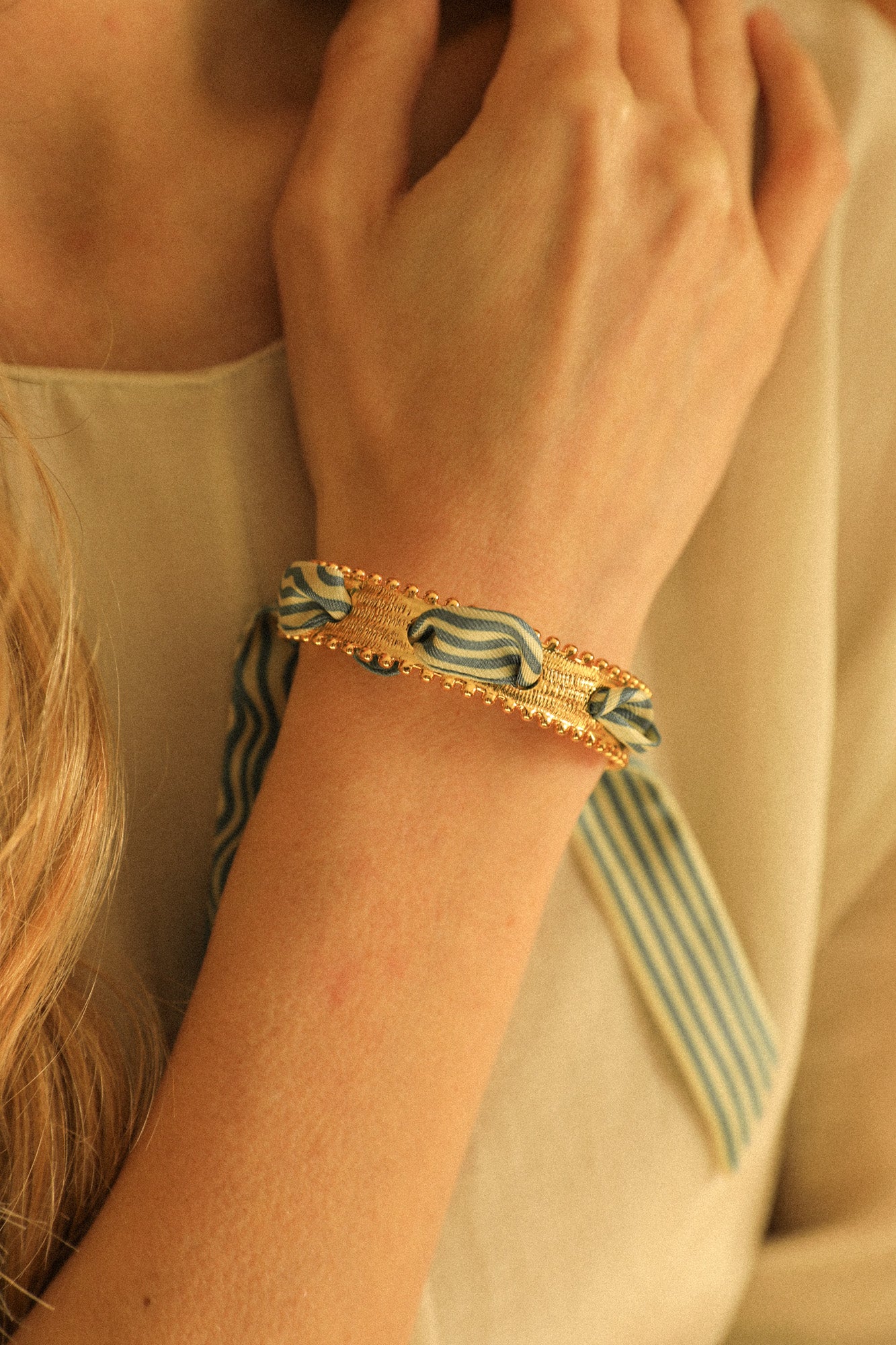 Bracelet Diva et ruban Marinière neutre