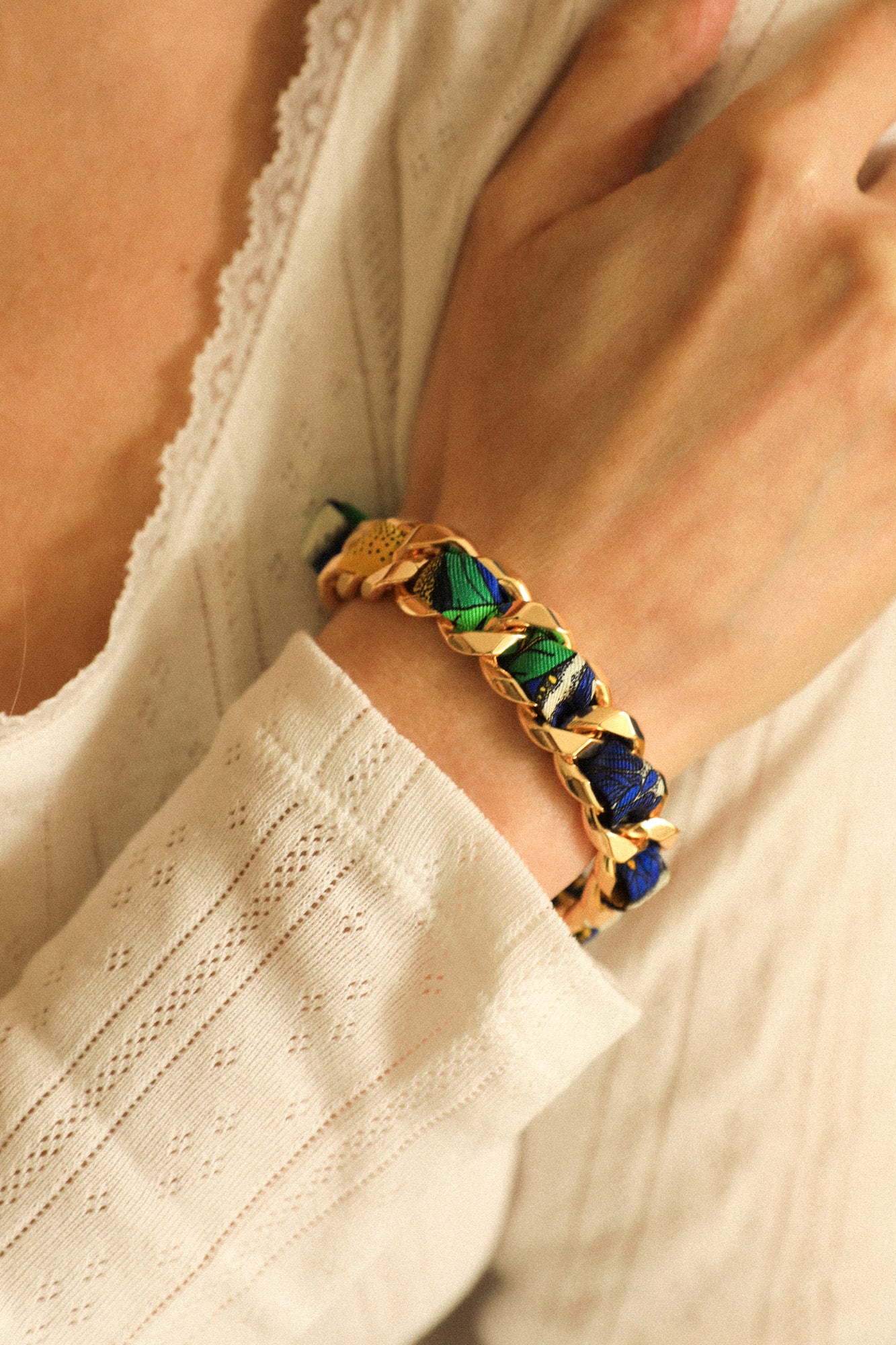 Bracelet Décembre et ruban Cocktail bleu