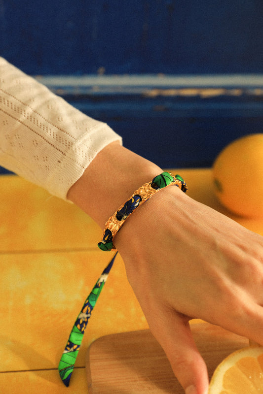 Bracelet Féérie et ruban Cocktail bleu
