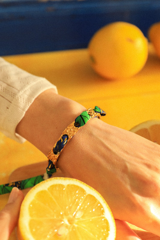 Bracelet Féérie et ruban Cocktail bleu