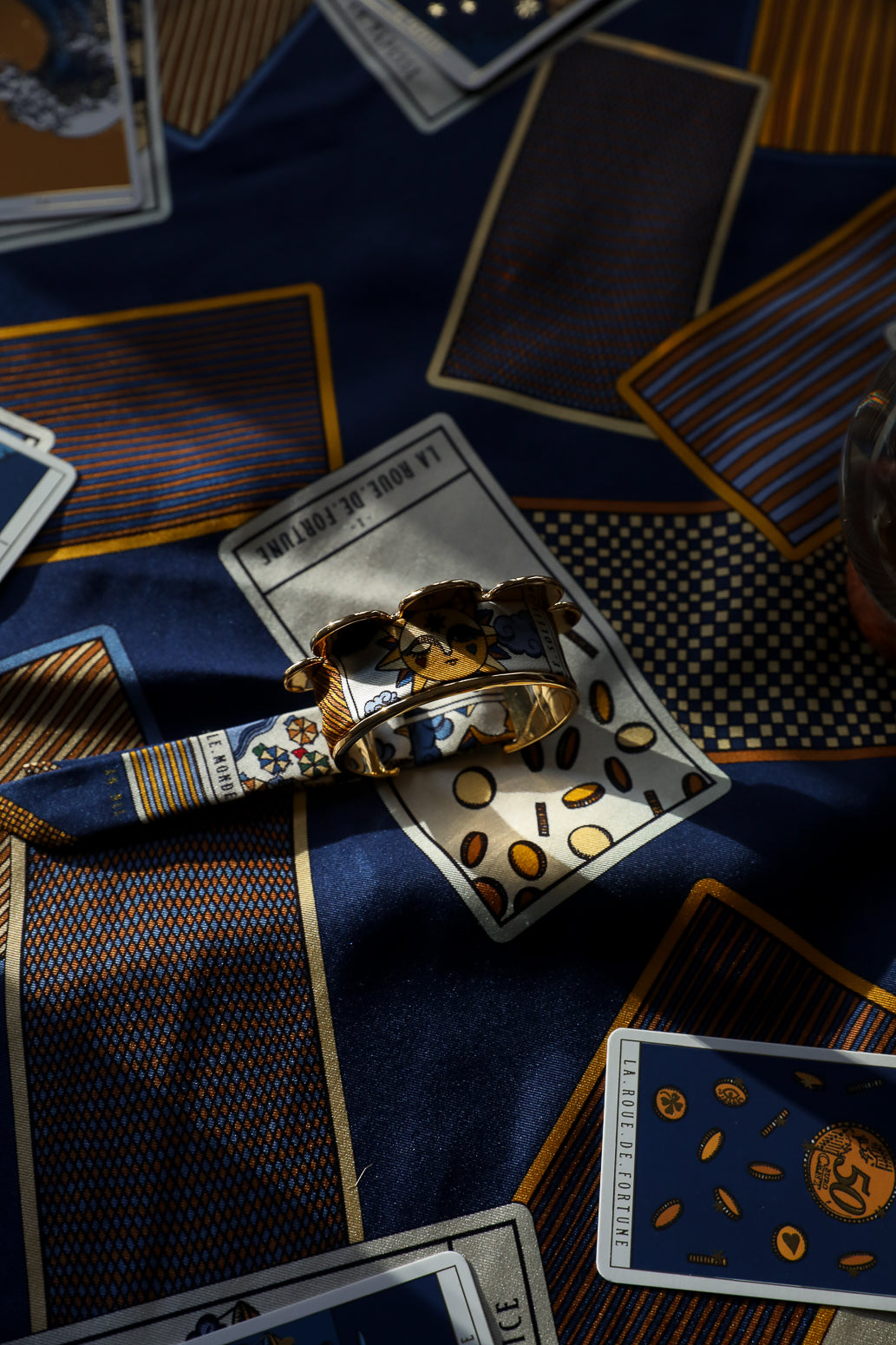 Manchette Fanion et ruban Tarot, marine