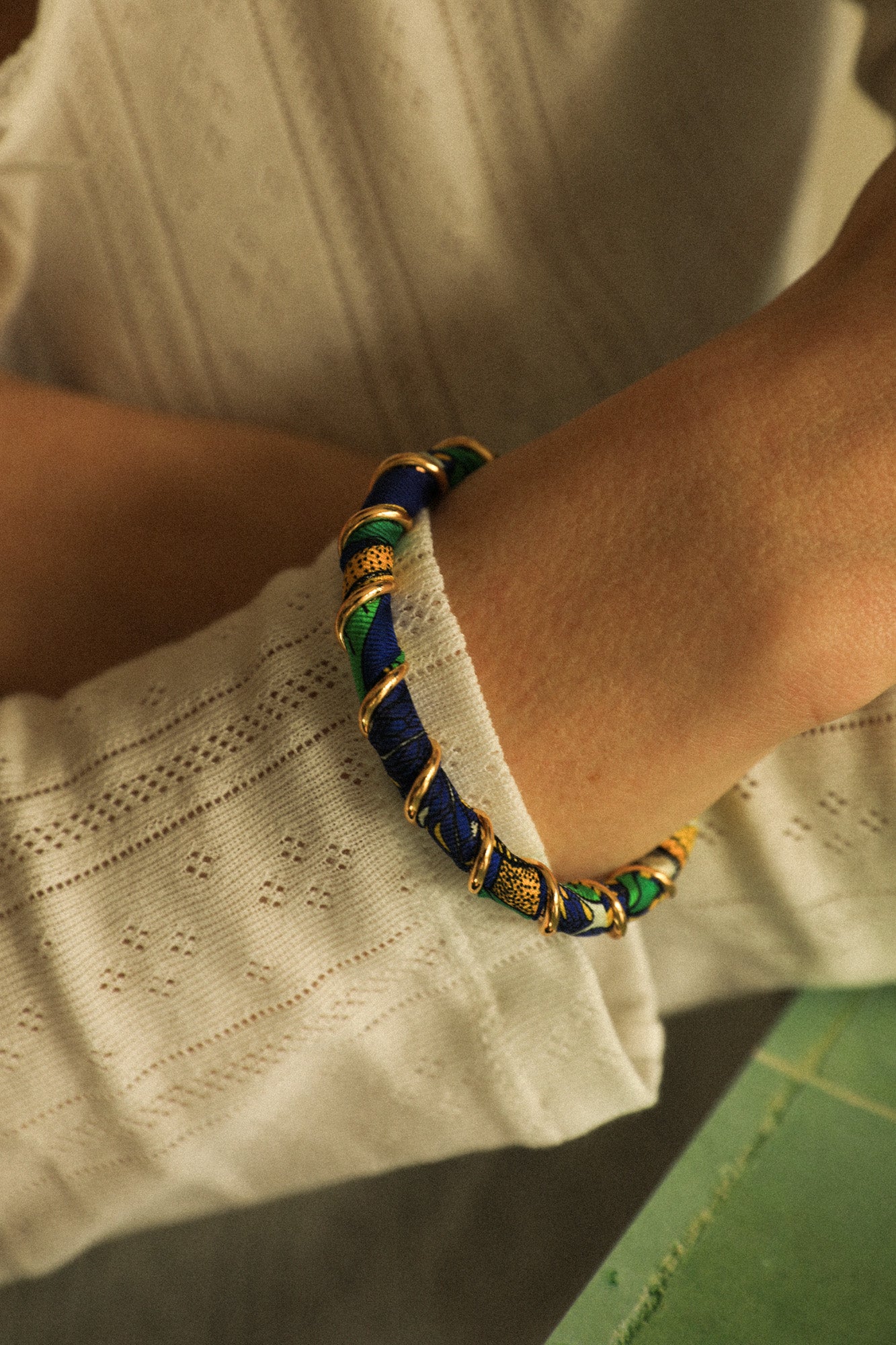 Bracelet Octobre et ruban Cocktail bleu