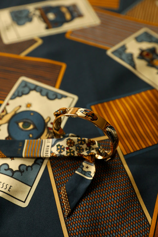Bracelet Septembre et ruban Tarot, marine