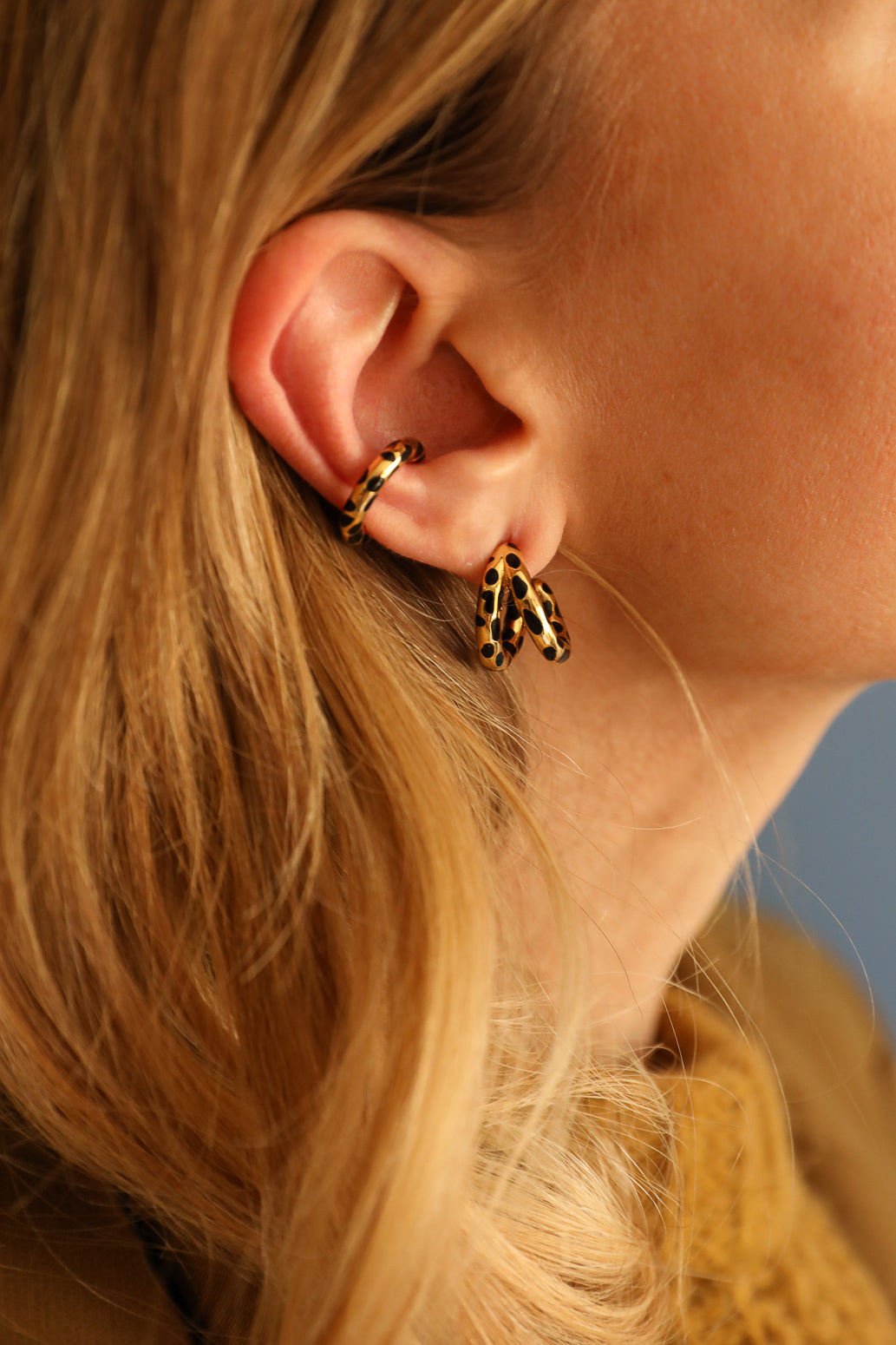 Boucle d'oreille Earcuff Léopard Or Solo