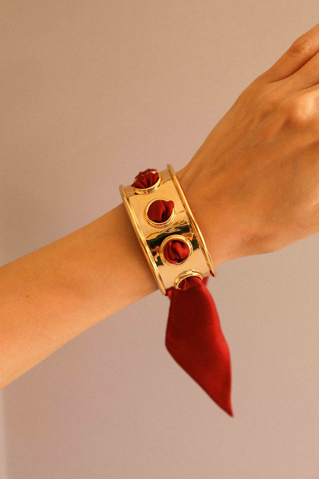 November cuff and Leopard ribbon, blue/yellow