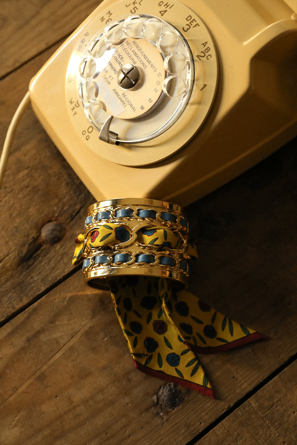 Bracelet en soie 4cm Gypsy Tales, curry