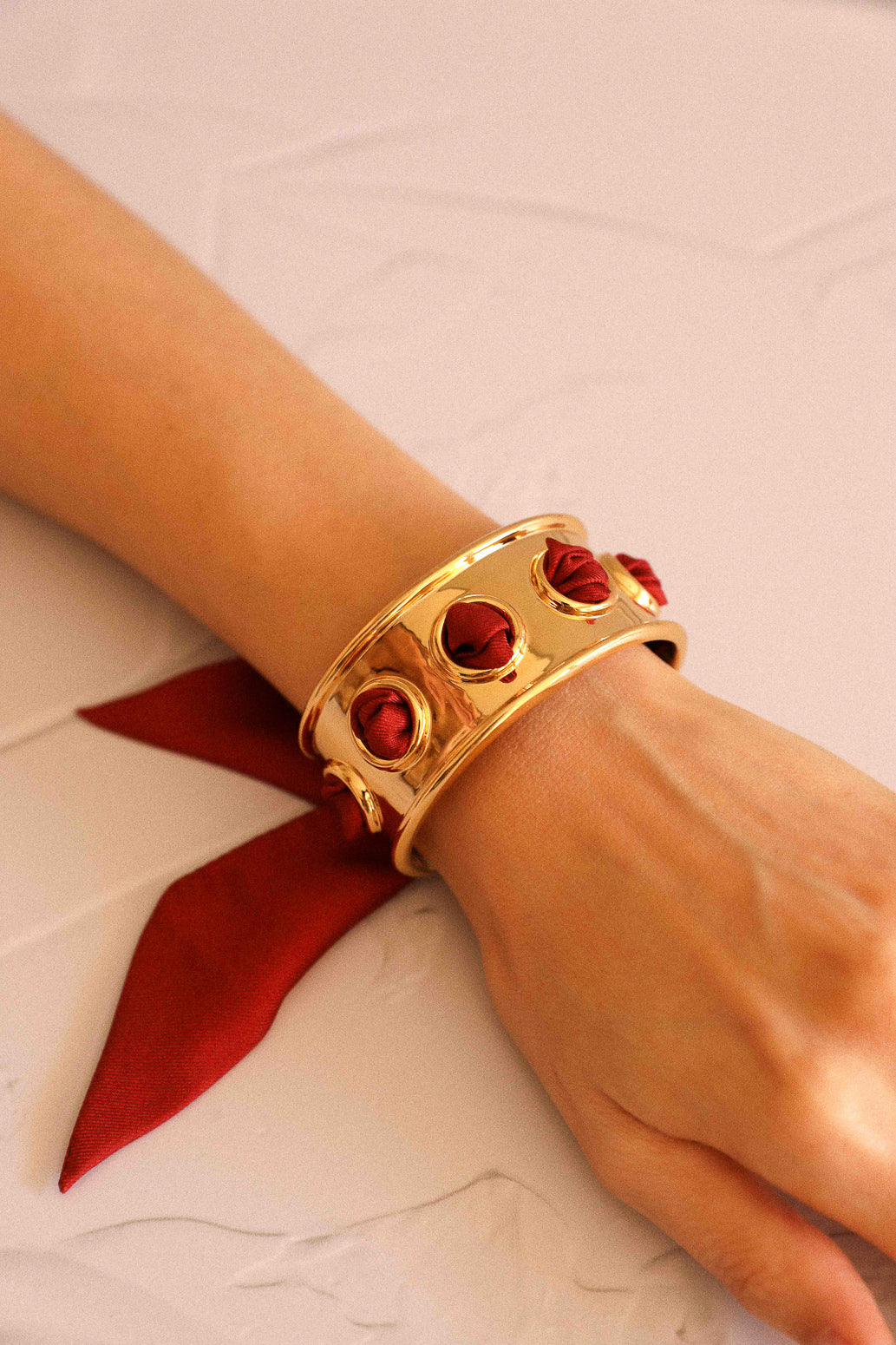 November cuff and Leopard ribbon, blue/yellow