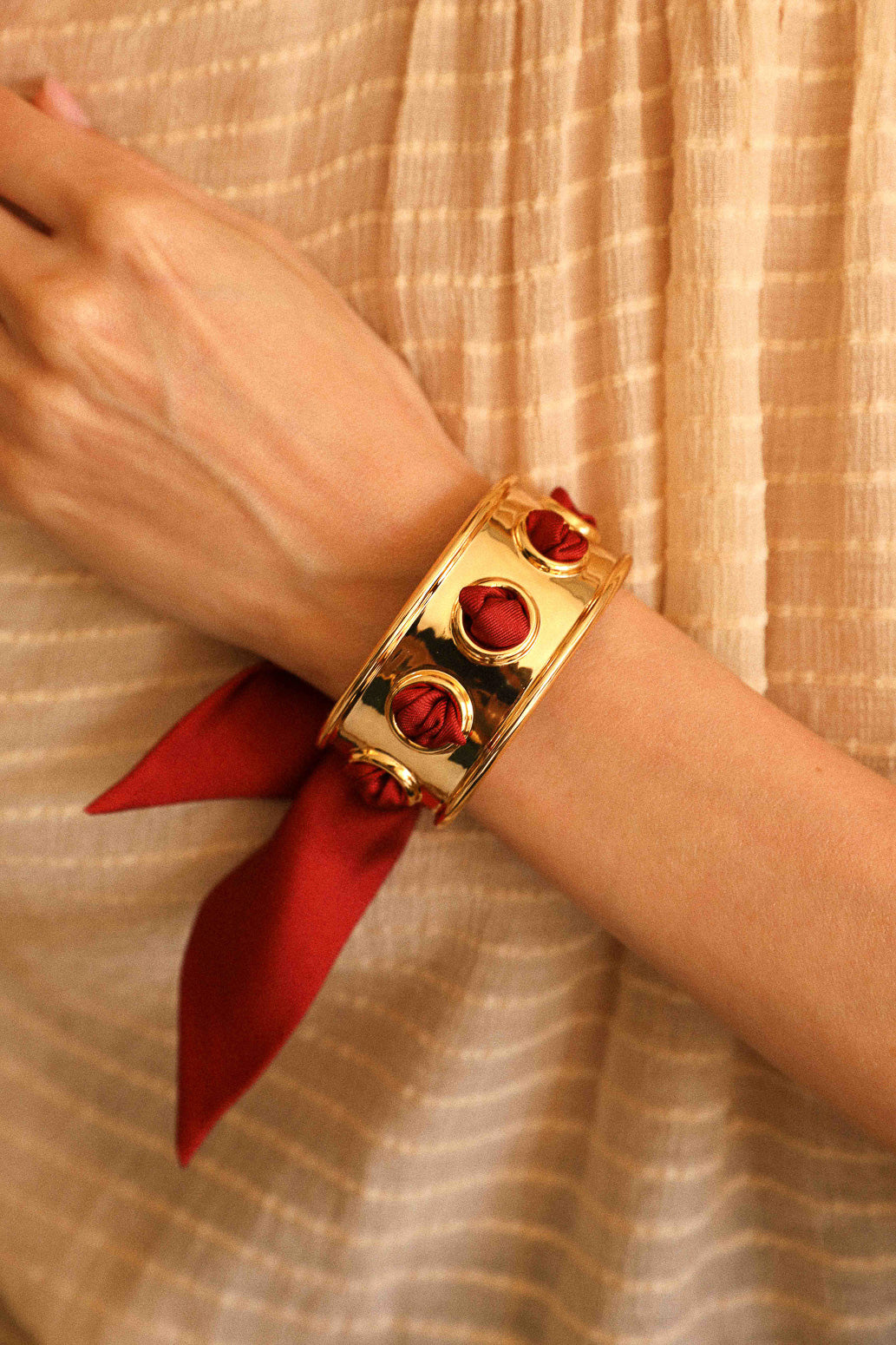 November cuff and Leopard ribbon, blue/yellow