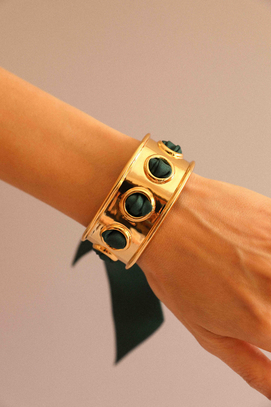 November cuff and Leopard ribbon, blue/yellow