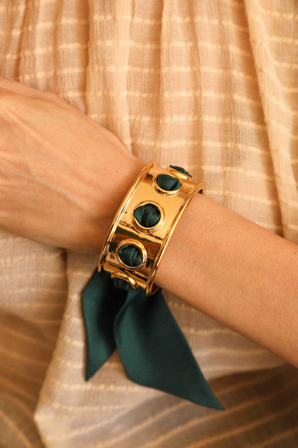 November cuff and Leopard ribbon, blue/yellow