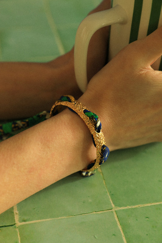 Bracelet Queen et ruban Cocktail bleu
