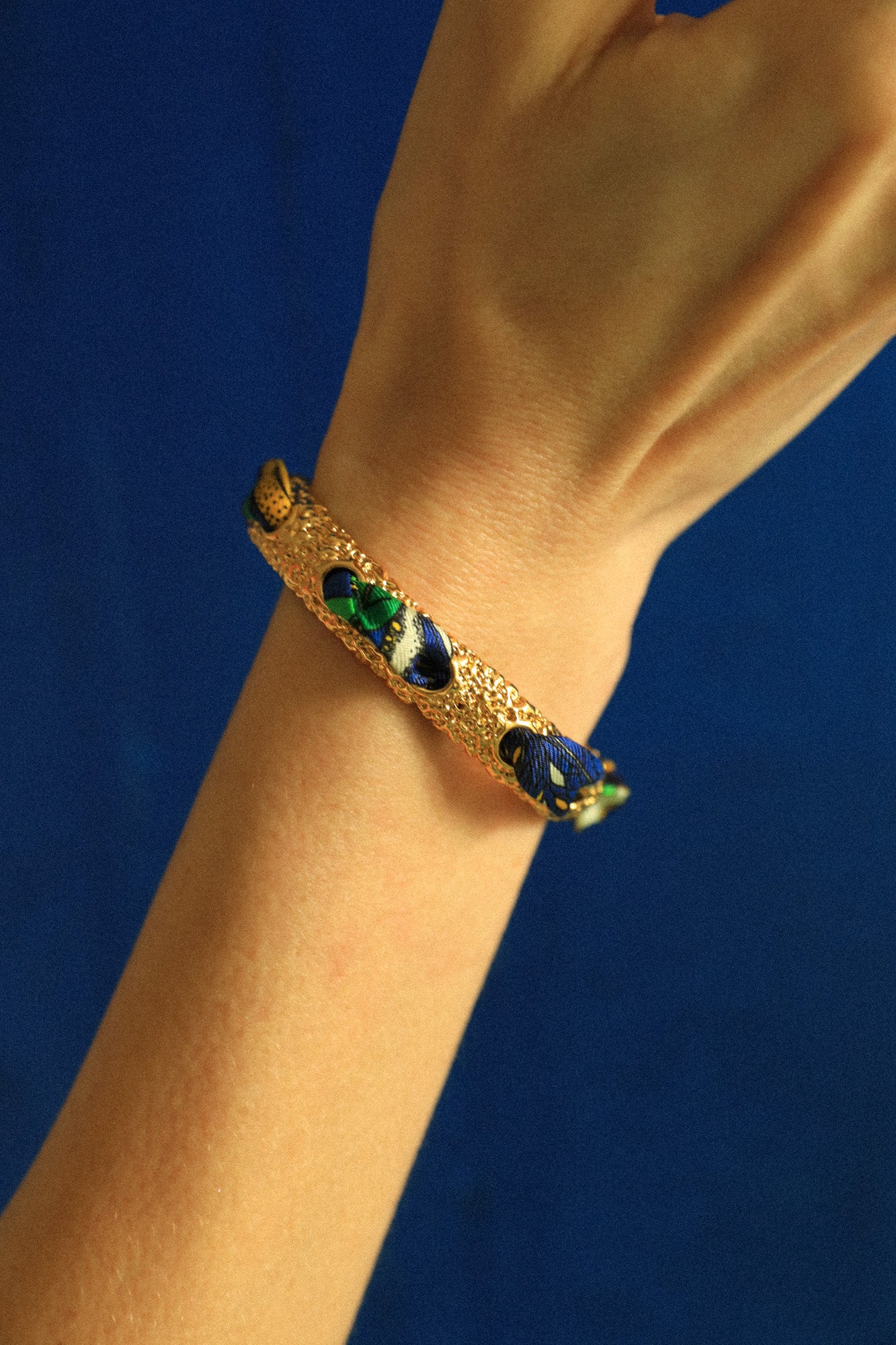 Bracelet Queen et ruban Cocktail bleu