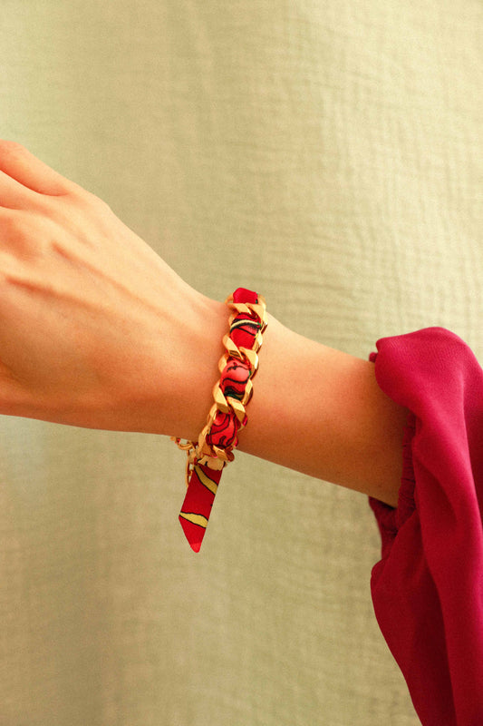 Bracelet Décembre et ruban Tigres & cerceaux, coloré