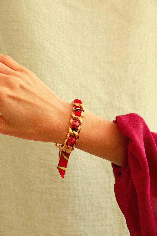Bracelet Décembre et ruban Tigres & cerceaux, coloré