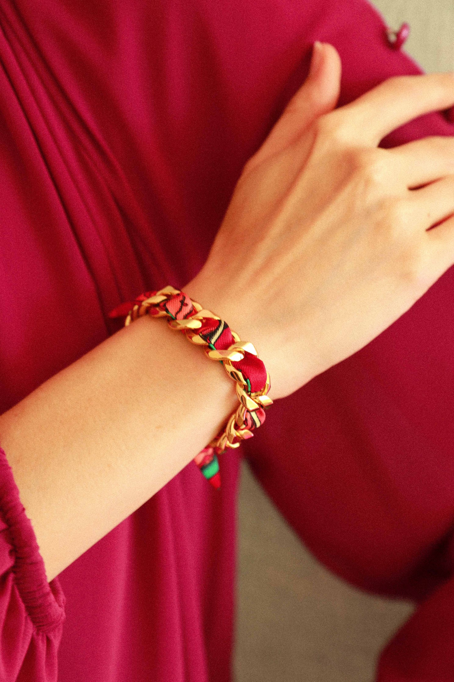Bracelet Décembre et ruban Tigres & cerceaux, coloré