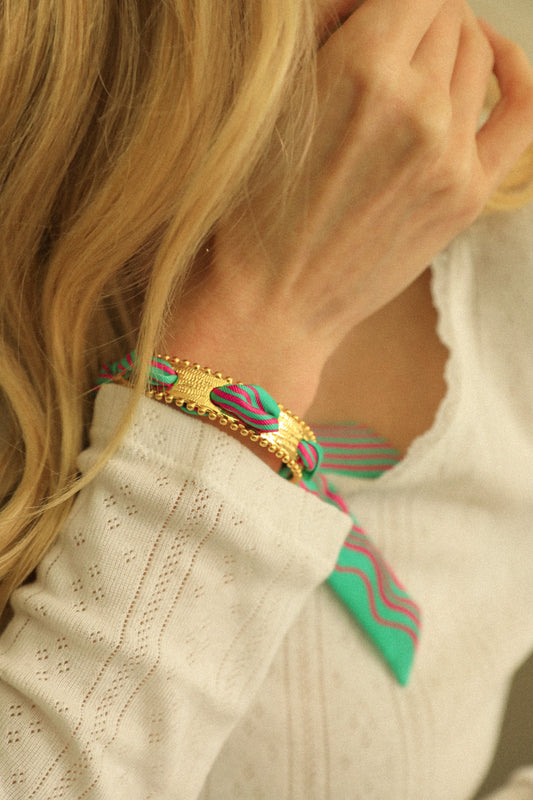 Bracelet Diva et ruban Marinière coloré