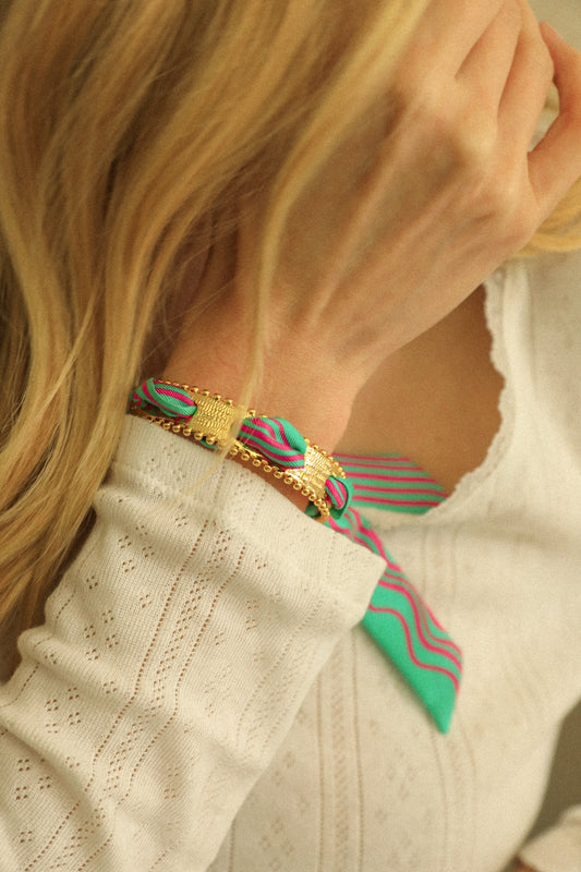 Bracelet Diva et ruban Marinière coloré