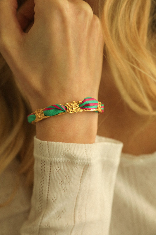 Bracelet Féérie et ruban Marinière coloré