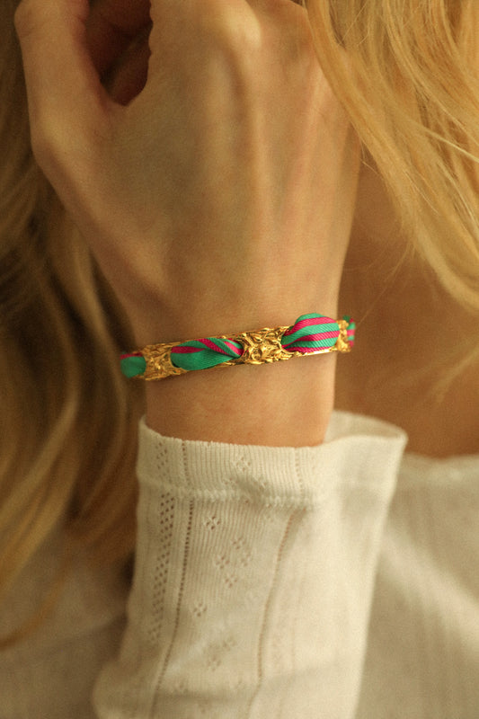 Bracelet Féérie et ruban Marinière coloré