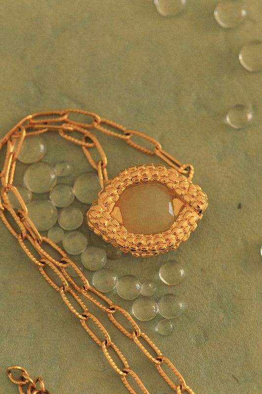 Collier Oeil de Caïman en quartzite jade oil