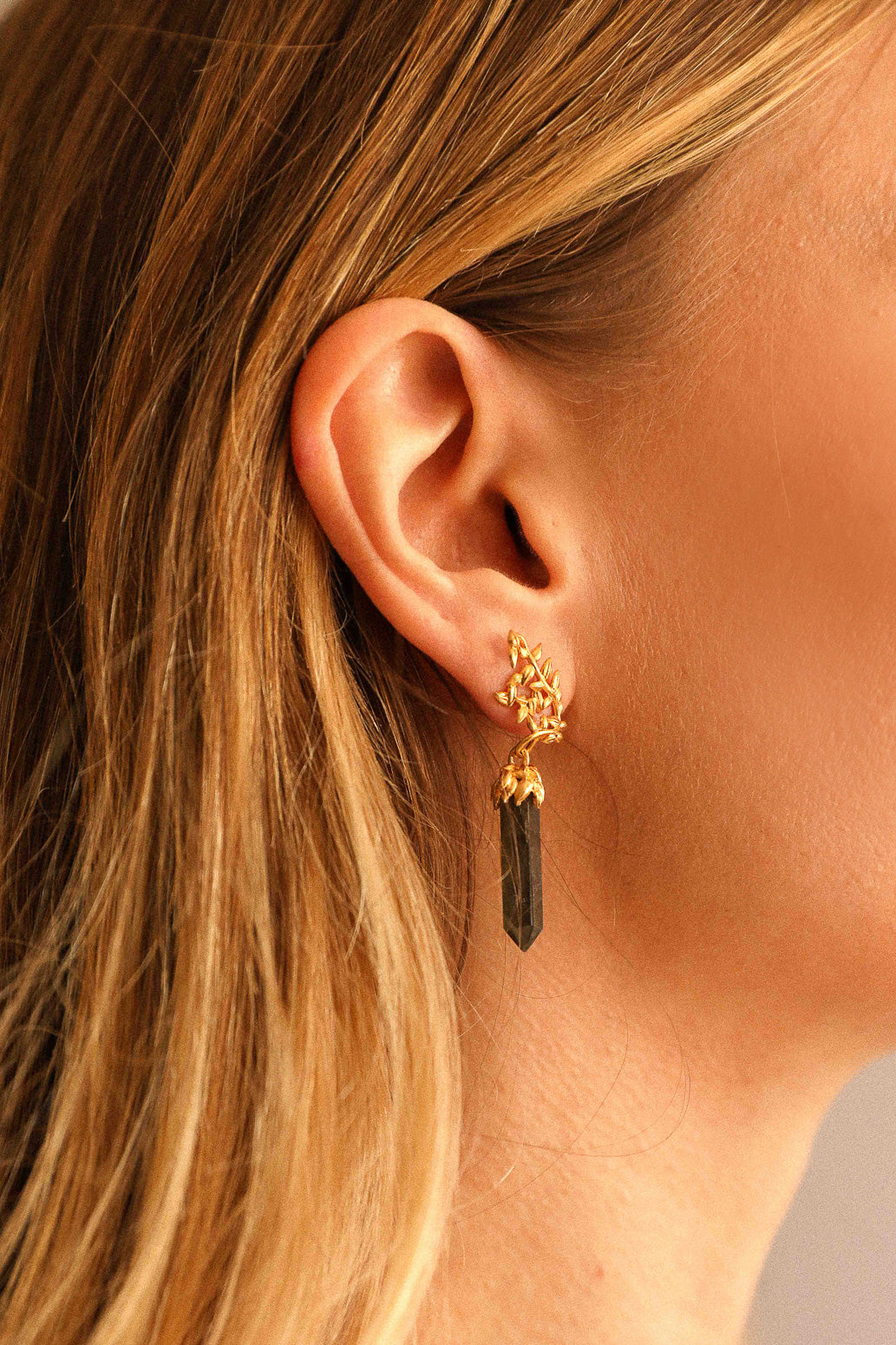 Tree Stone Earrings - Labradorite