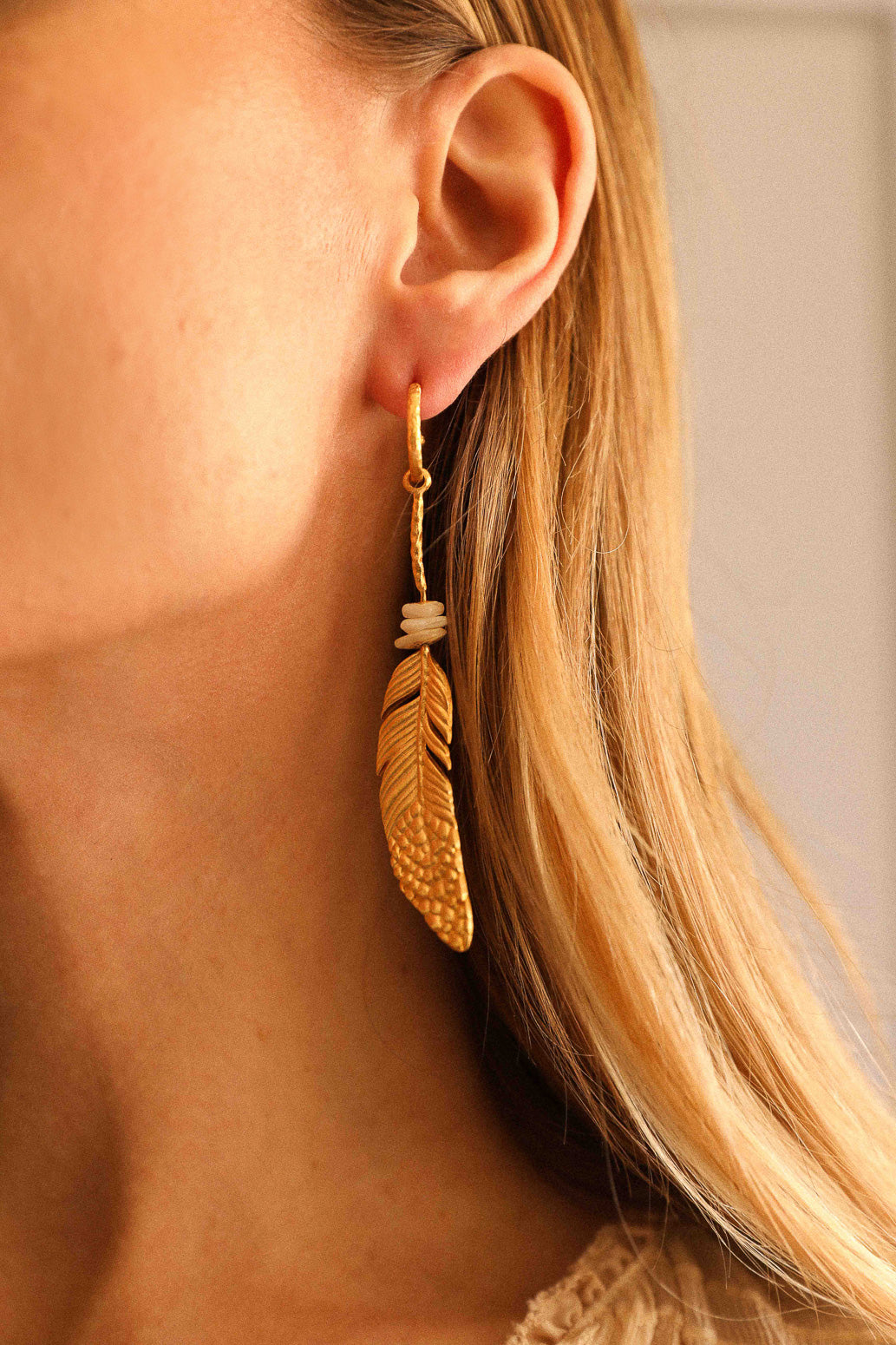 Flying Fish Feather Earrings