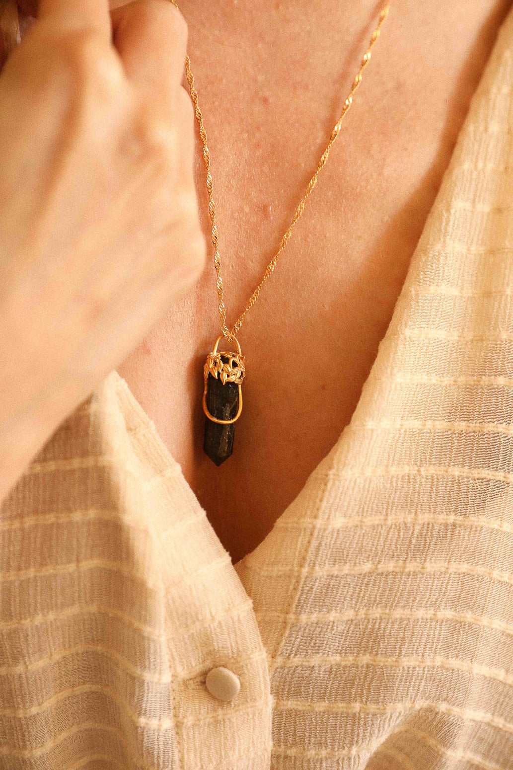 Labradorite Tree Stone Necklace