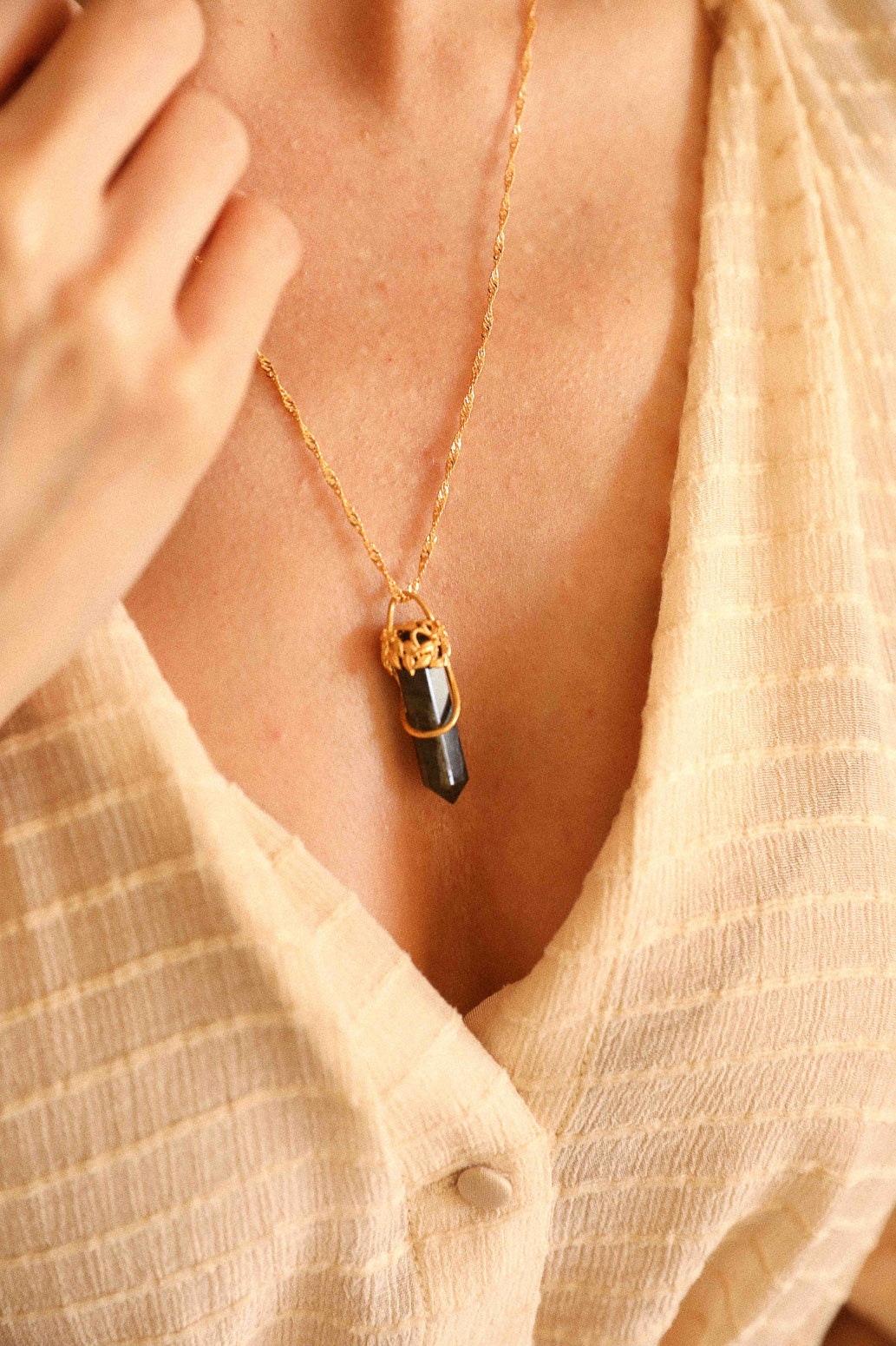 Labradorite Tree Stone Necklace