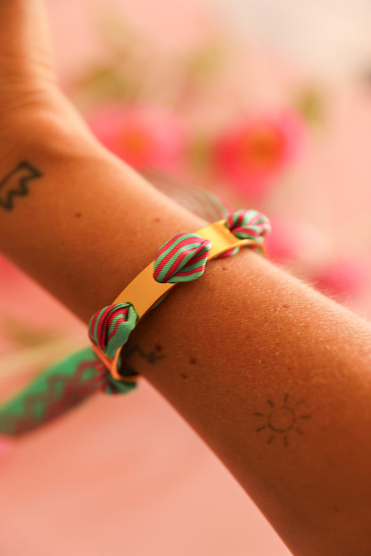 Bracelet Septembre et son ruban Marinière coloré