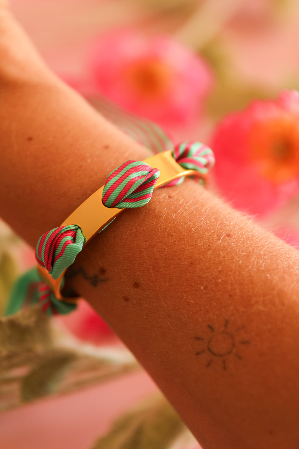Bracelet Septembre et son ruban Marinière coloré