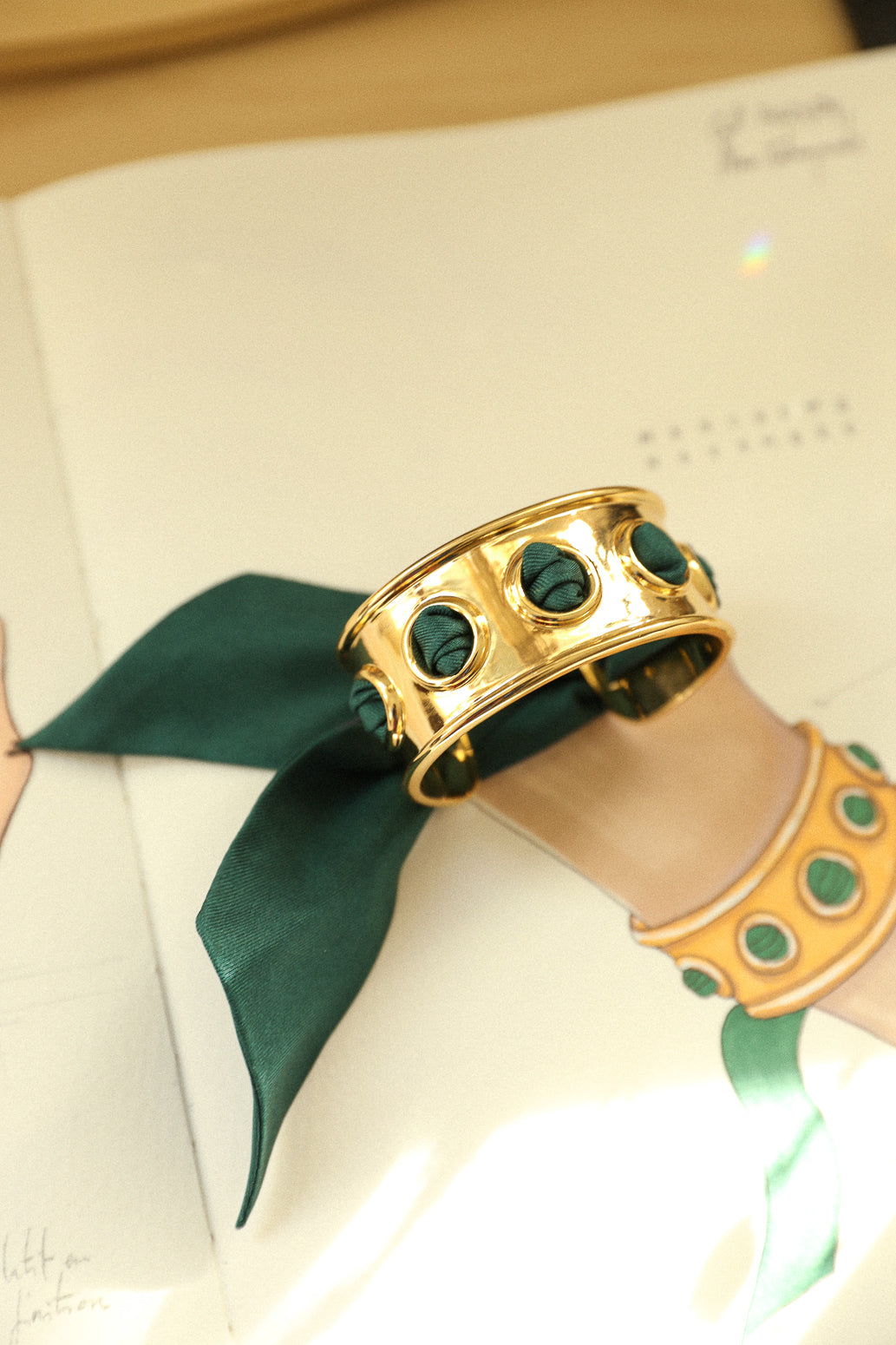 November cuff and Leopard ribbon, blue/yellow