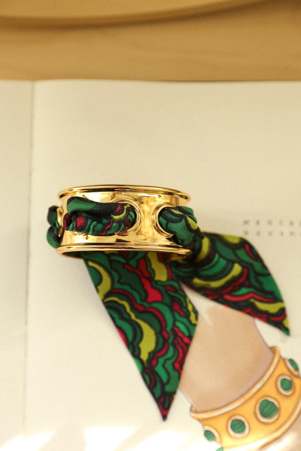 November cuff and Leopard ribbon, blue/yellow