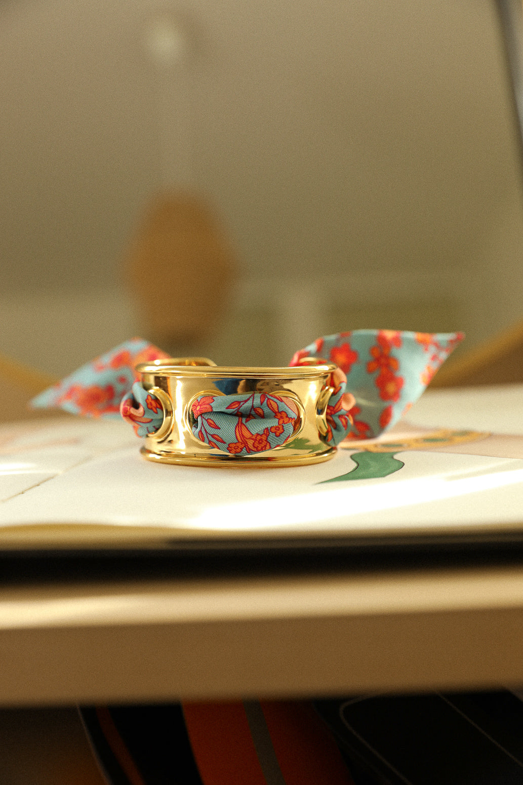 Manchette Novembre et ruban Liberty bleu pastel