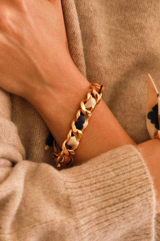 Bracelet Décembre et ruban Le Cirque des Rêves, neutre