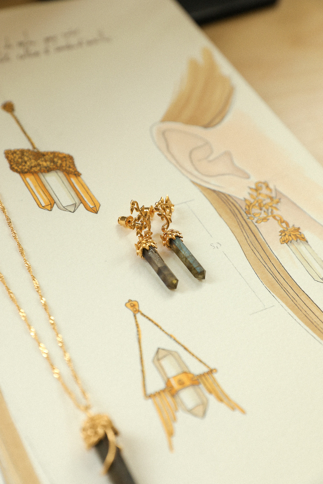 Tree Stone Earrings - Labradorite