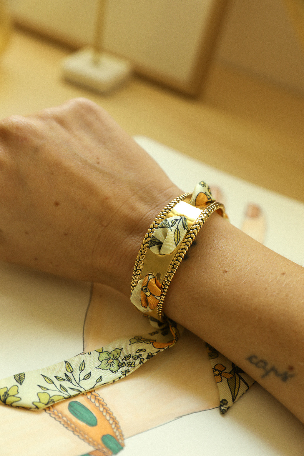 Aquarius Braid and Ribbon Bracelet