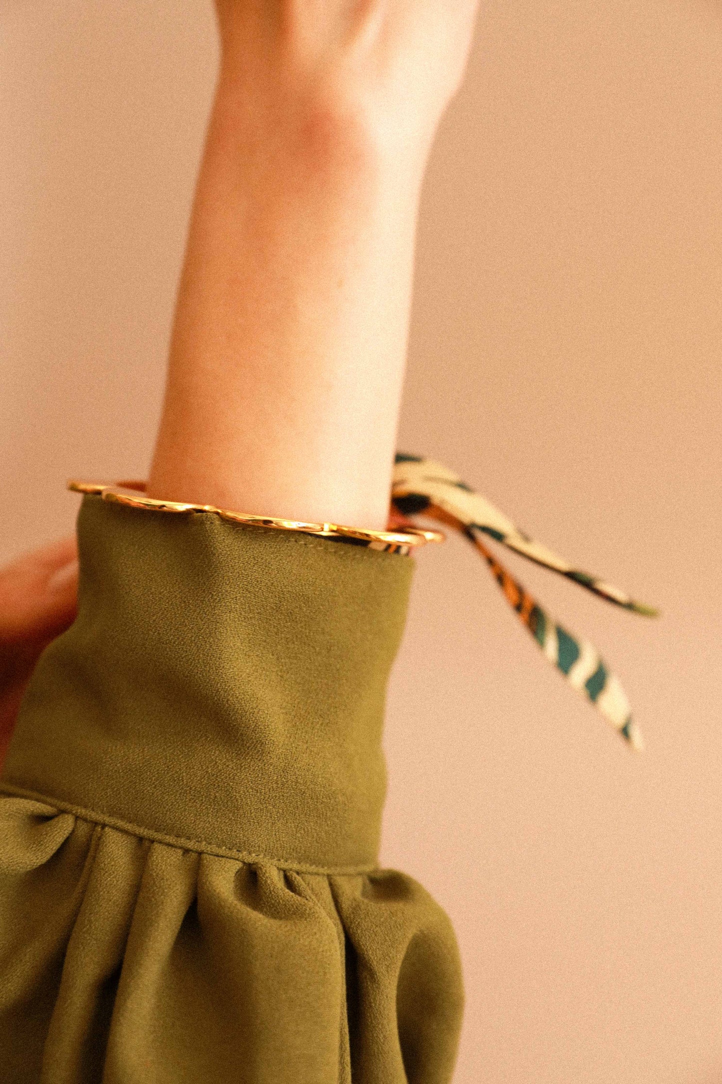 Tigers &amp; Hoops Pennant and Ribbon Cuff, Khaki