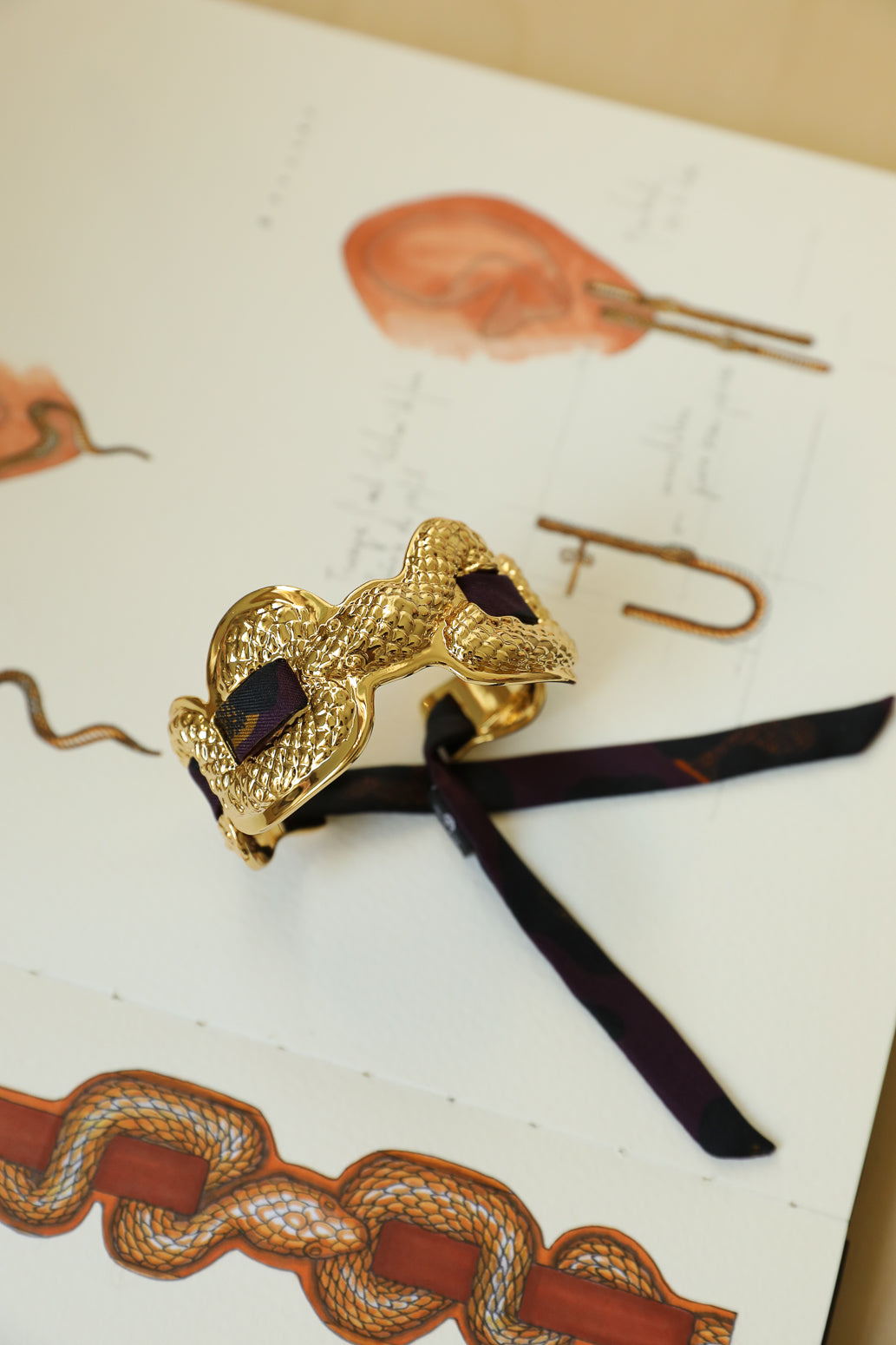 Serpentarius Cuff and Astral Map Ribbon, Neutral