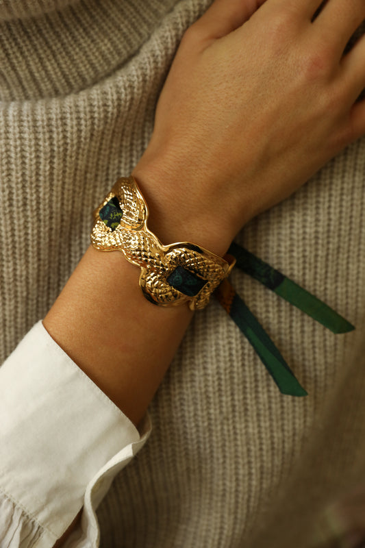 Manchette Serpentaire et ruban Colibri, vert