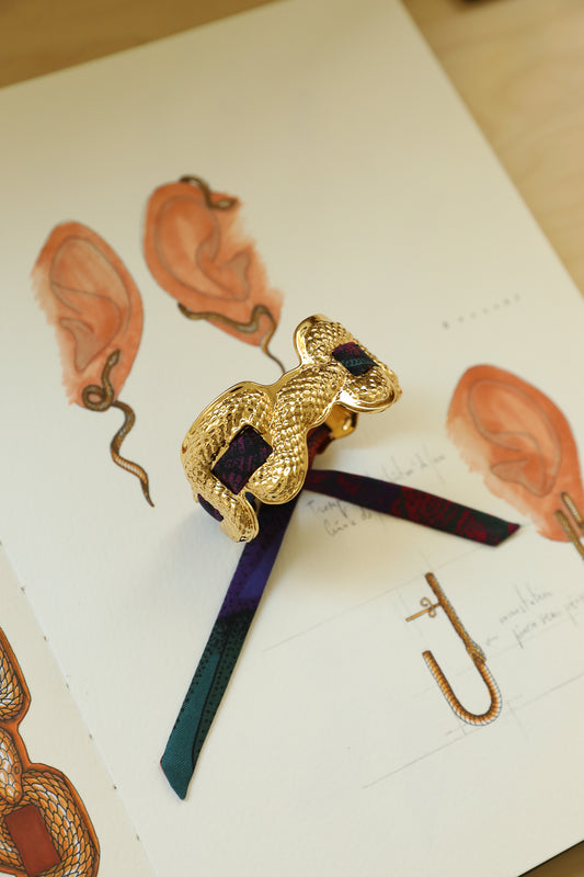 Manchette Serpentaire et ruban Colibri, violet