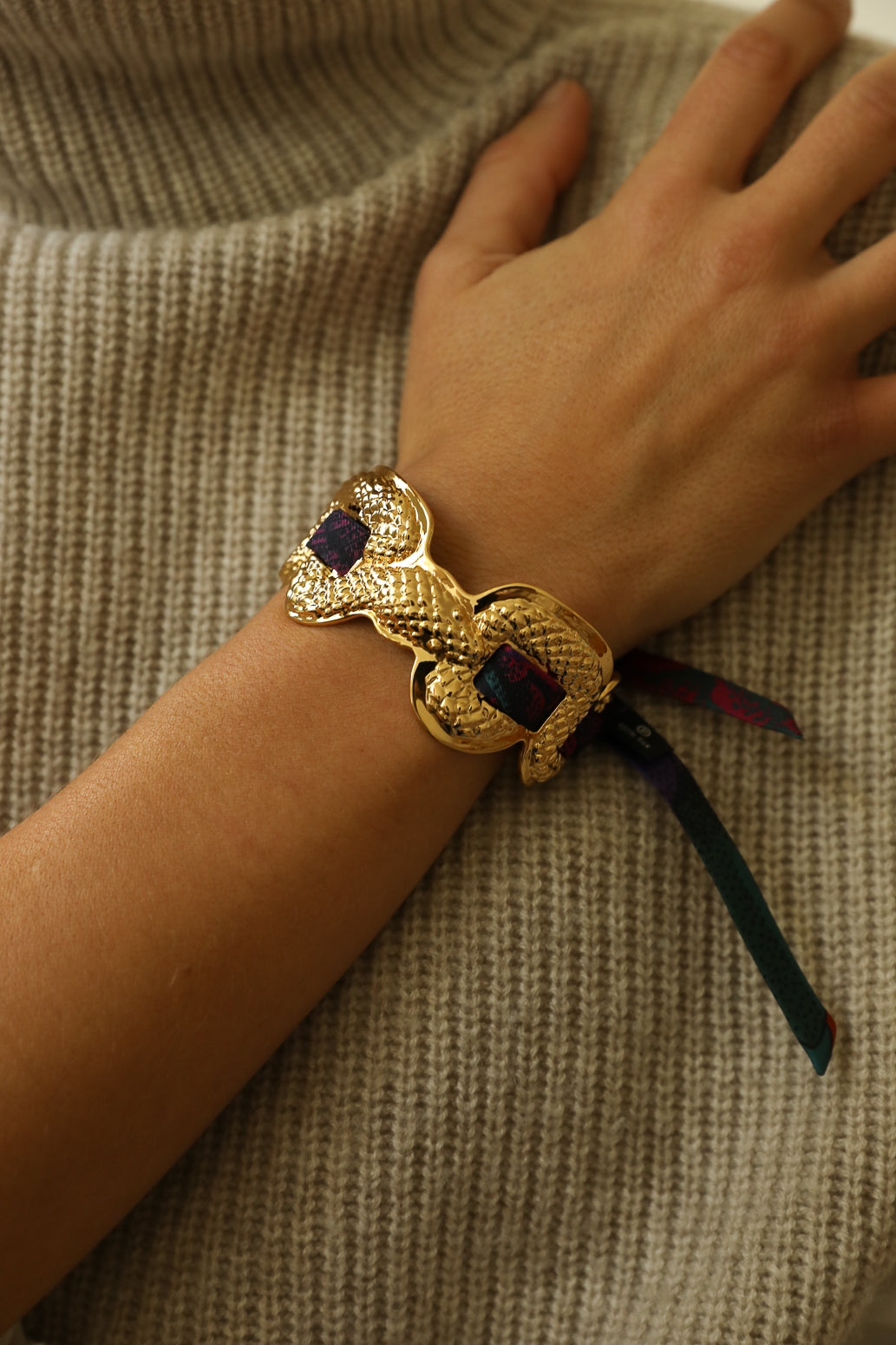 Manchette Serpentaire et ruban Colibri, violet