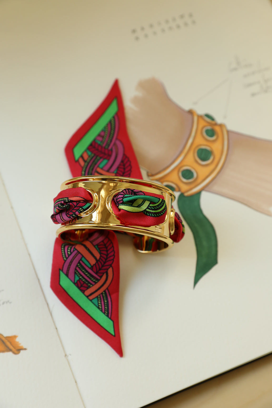 November cuff and Leopard ribbon, blue/yellow