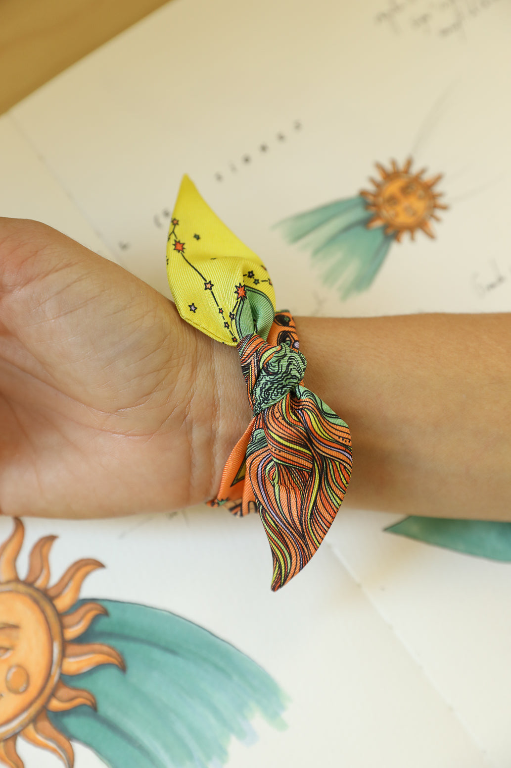 Star Ornament Set + 4cm Ribbon Brown Earth