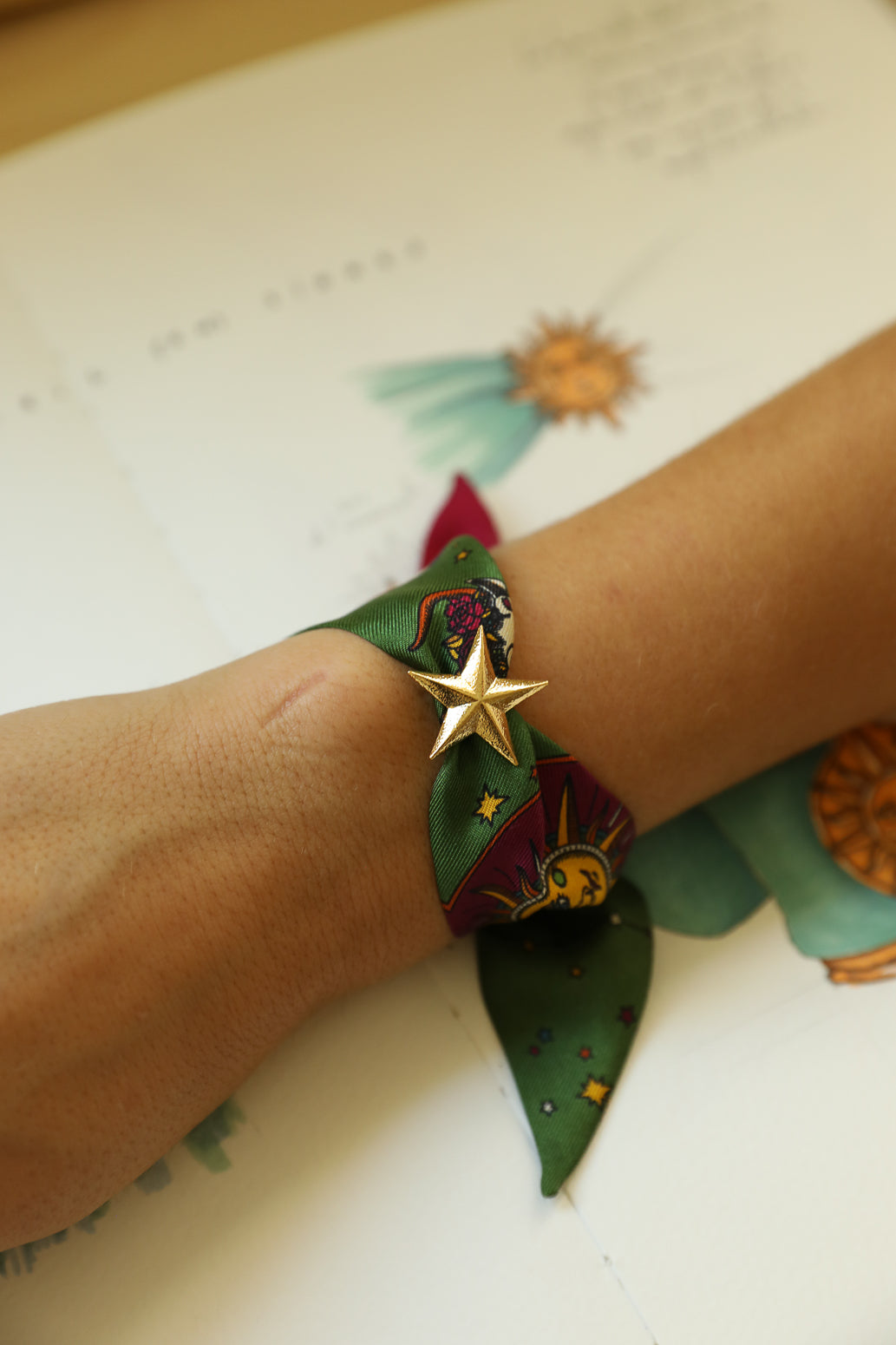 Star Ornament Set + 4cm Ribbon Brown Earth